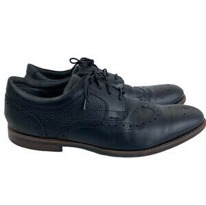 Rockport Dustyn Leather Wingtip Oxfords Black 11